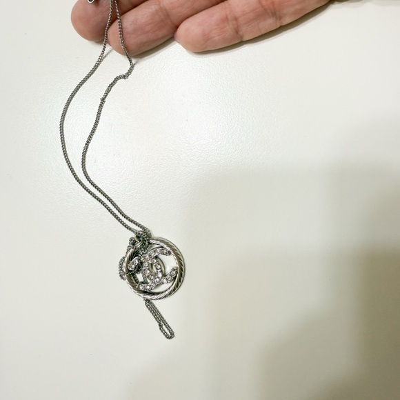 Stamped Upcylced Chanel Zipper Pull Pendent Necklace - Picture 3 of 3